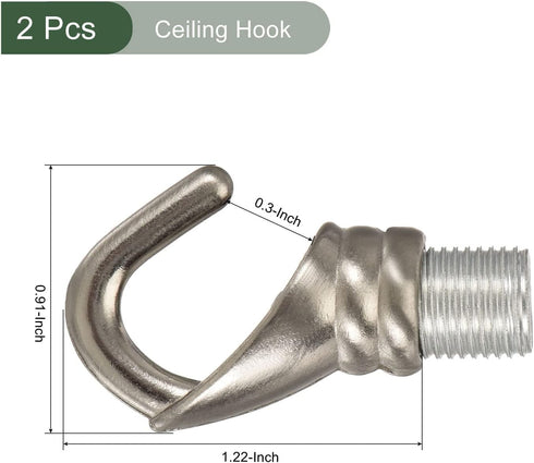 2 M10 0.91x1.22-Inch) YOKIVE Pcs Alloy Ceiling Hook, Electroplate Pendant Fixtures Hanger | Hanging Chandelier Light