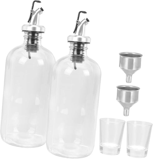 500ml Mouthwash Dispenser Kit with 16oz Glass Cup Glass Bathroom Accessories for