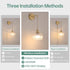 Shenmoyl Battery Operated Wall Sconce with Clear Striped Shade Pattern Glass Adjustable Chain Retro Gold Wall Mounted