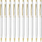 Cambond Ballpoint Pens, White Pens, Black Ink Bulk Pens, 1.0 mm Medium Point, Comfortable Writing for Men Women, 10