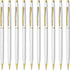 Cambond Ballpoint Pens, White Pens, Black Ink Bulk Pens, 1.0 mm Medium Point, Comfortable Writing for Men Women, 10
