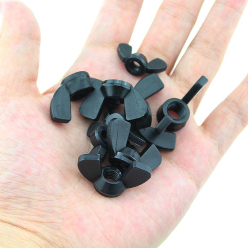 30 PCS Nylon Butterfly Screws M5/6/8 - Galvanized Carbon Steel Hand Twist Wing Style Knobs, Fasteners Hardware