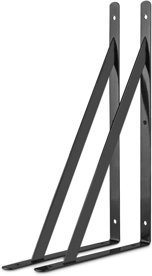 STARVAST 4 Pack 9.8 6.3 inch, 90 (250x160mm) Heavy Duty Shelf Brackets x Floating Shelves Black Triangle Shelf