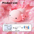 +1) magical JD Axolotl Night Light for Kids Bedroom, Animal Silicone Nursery Night Lamp Touch Dinosaurs Nightlights USB