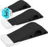 Wundermax Door Stoppers, Pack of 3 Rubber Wedge for Carpet, Hardwood, Concrete, Tile - Black