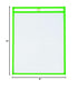 BOX USA Neon Stitched Job Ticket Holders, Clear with Neon Green Edging, 9 x 12", Case of 15, Reusable Vinyl