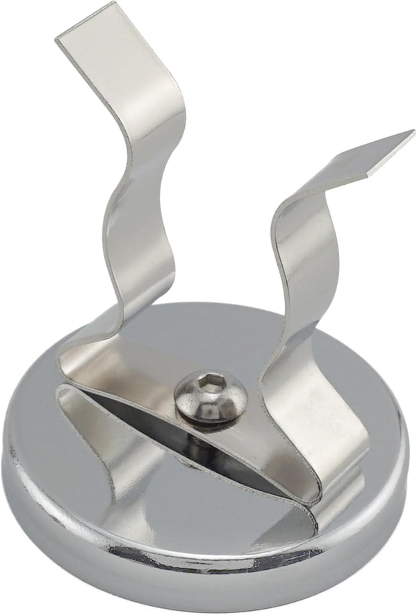 Master Magnetics Ceramic Round Base Magnet with Silver Spring Clamp, 2-Pack, 35 lb Pull