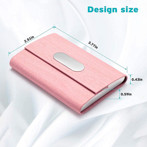 PU Leather Slim Business Card Holder for Women, ID Case/Wallet Pocket Business Name Card Carrier for Men