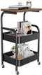 Mamba Travel 3-Tier Rolling Kitchen Cart - 30in Lightweight Storage Cart with Solid Wood
