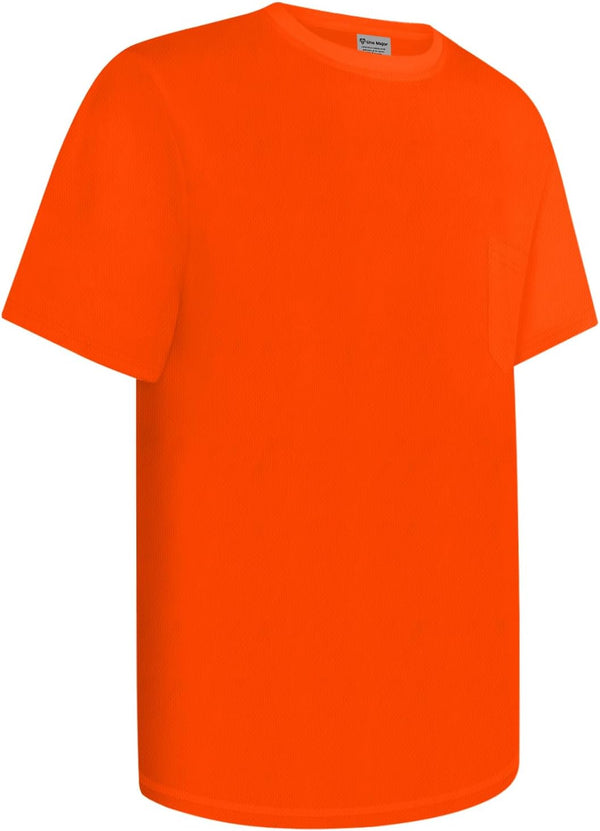 Work Shirts for Men, High Visibility Construction Safety T-Shirts, Short Sleeve Durable UC-Orange XL