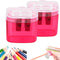Generic Dual Hole Pencil Sharpener, Handheld Pencil Pharpener for Kids with Lid,Mini Compact