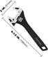 HAUTMEC 6 inch Adjustable Wrench, Extra Wide Jaw Black Finish, Drop-Forged CR-V Steel for Home Garage Workshop DIY
