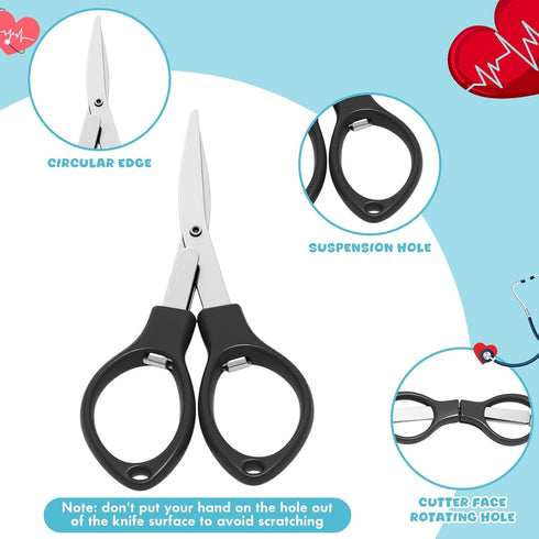 ElaraBerry 48 Set Mini Bandage Scissors for Nurses Bulk Travel Portable Scissors Small Shears Stainless Steel Foldable
