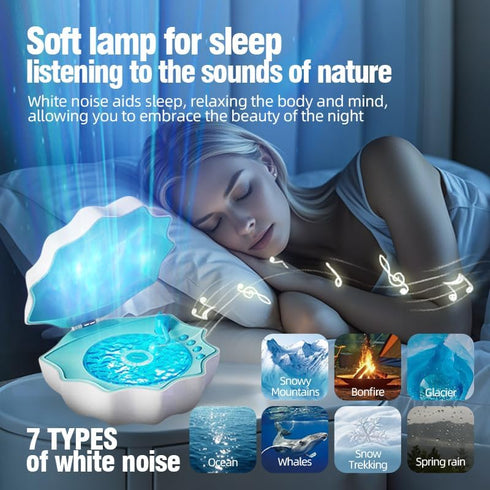 PILIPALASTAR Northern Lights Projector, Night Light Projector for Bedroom Built-in Bluetooth Speaker, White Noise