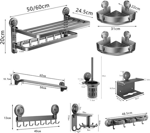 Generic Set 10 Hand Rails Accessories Kit Towel Rack Toilet Paper Dispenser Holder Wall Coat Hook Towel Bar Hanger