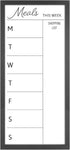 MCS Dry Erase Weekly Meal Planner 14x30 Black Framed Whiteboard for Wall, Family Weekly Planner with Shopping List