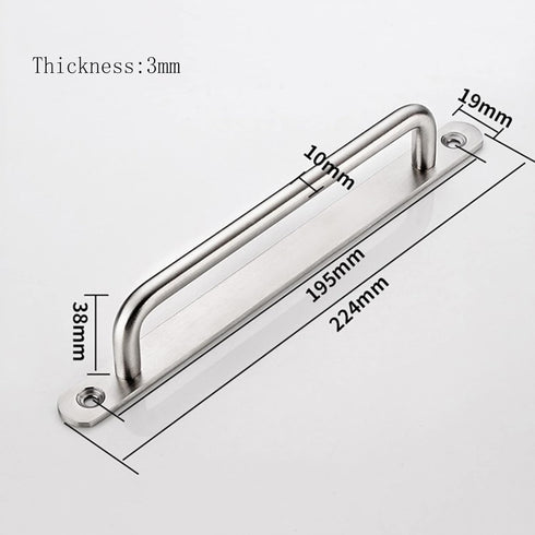 2 PCS Pull Push Door Handle,Metal Commercial Door Handle Door Pulls,Stainless Steel Heavy Duty Barn Door Pulls with Mounting Screws (Silver,224x19mm/8.82x0.75inch)