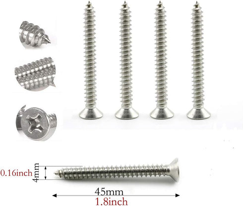 2-Pack M6 Ceiling & Wall Mount Hanging Hardware Fitting Set, 304 Stainless Steel Heavy Duty Pad Eye Hook