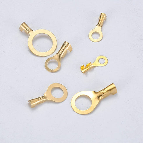 160 Pcs Copper Ring Terminals, M3/M4/M5/M6/M8/M10 Brass Wire Connectors, Crimp Kit for Electrical Terminals