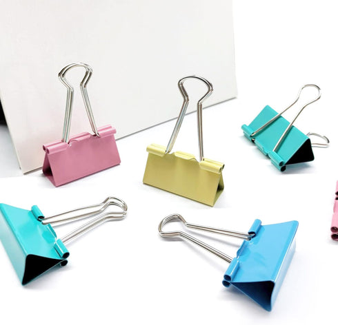 Large Binder Clips, 1.6 Inch, 24 Pack, Colored Paper Clamps for Office Supplies