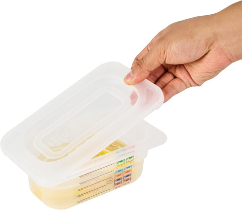1 Pack 1/9 Commercial Restaurantware Food Storage Container Lid Fits Size Food Pan Polypropylene Plastic Cover Clear