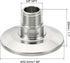 1.5 Inch 3/8" 304 50.5mm PATIKIL TC Tri Clamps Adaptor, Tri-Clover Fittings to NPT Male Sanitary Thread Adaptor