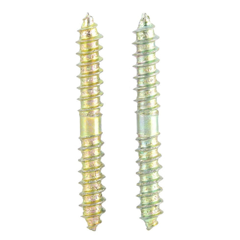 20pcs M5 40mm Dowel Iron Double Ended Zinc Plating Self-Tapping Thread to Wood Dowel
