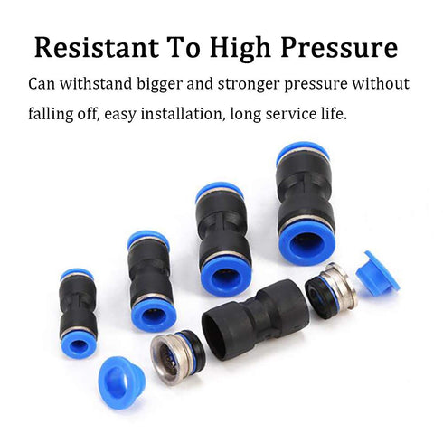 40Pcs Quick Fitting Set, 4mm/6mm/8mm/10mm Push to Connect Pipe Tube Fittings, Pneumatic Air Line Connector