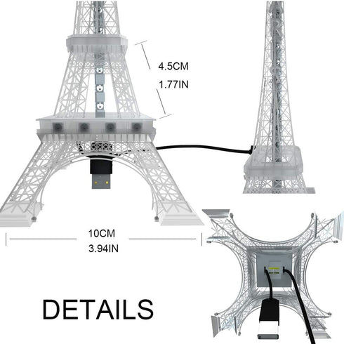 5V 9.8inch 48 WS2812B BTF-LIGHTING USB Romance Eiffel Tower Built-in Color Changing Night Light LED RGB Mini Night