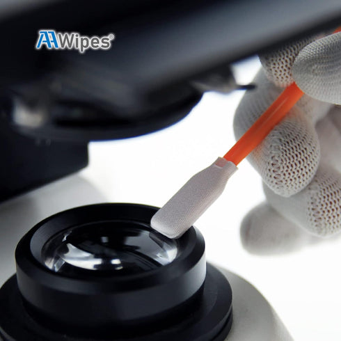 Lab Polyester Swabs 6.3" (100 pcs, Orange) Long Cleaning Swabs for Multipurpose Cleanroom Use