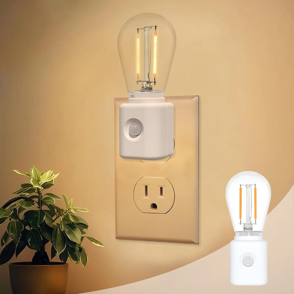 Warm Night Lights Plug into Wall Motion Sensor, 1W 2700K, LED Night