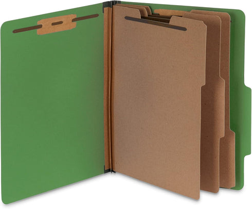 Blue Summit Supplies Green Classification Folders, 10 Pack, Letter Size with 2 Inch Tyvek Expansions