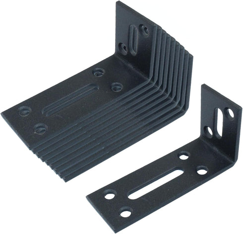 Aracombie 10Pcs 90 (3x1.2x1.6inch) Black L Bracket, Joint Right Angle Bracket Corner Brace, Degree Angle Brackets