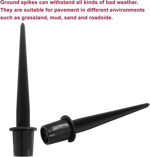 8 Pack 5.3 Inch Metal Stakes, Black Solar Light Replacement Stakes for Yard Landscape Garden Pathway Patio Lamps Pole