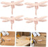 4pcs Set, OSALADI Pink Dragonfly Cabinet Knobs Vintage Zinc Alloy Dresser Drawer Handles for Cupboards, Wardrobes