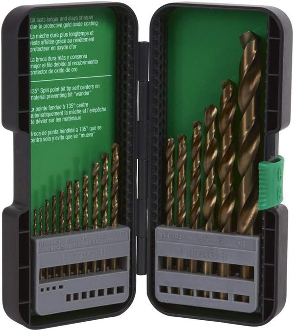 Metabo HPT 17 Piece Drill Bit Set, Gold Oxide Twist | 115136M