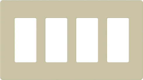 ENERLITES Screwless Decorator Wall Plate, 4-Gang Size, Unbreakable Polycarbonate Thermoplastic, Ivory