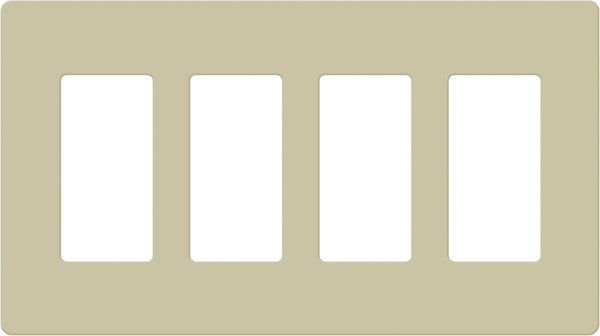 ENERLITES Screwless Decorator Wall Plate, 4-Gang Size, Unbreakable Polycarbonate Thermoplastic, Ivory