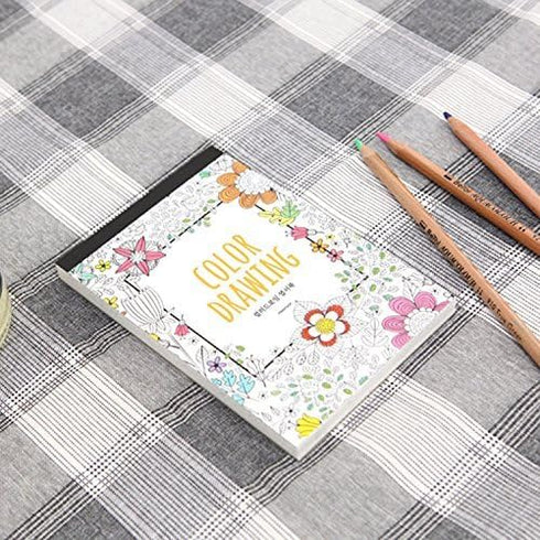 Stress Relieving Adult Coloring Books, Color Therapy Stationery Cards Set, 32 Different Coloring Postcards with 10