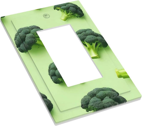 Fuzquwu 3 5x3 Inchs Broccoli Pattern Single Toggle Light Switch Wall Plate Modern Wall Plate Cover Easy Install