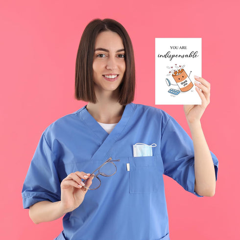 GVMGVM Nurse Day Cards, Funny Medical Dr's Day Thank You Card for Doctor Nurse Pharmacist, Pharmacy Tech Gift, Cute