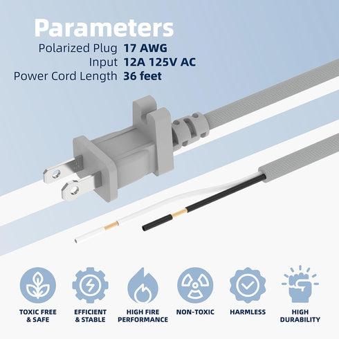 Vacuum Cleaner Power Cord 36ft Power Cord Compatible for Shark Navigator Lift Away Upright Vacuum Pro NV355 NV360 NV356 NV357 UV400 UV540 NV36 NV60 NV80 NV370 NV585 NV501 NV502 NV450 NV402 NV341