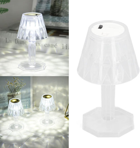 Walfront Crystal Table Lamp, Bedside Lamp, Bedside Night Light, Plastic Pretty Effects for Bedroom Home