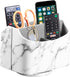 Leather 360° Rotatable Remote Control Holder, Nightstand Caddy for Office Supplies, Spinning Storage Box for Pen, Mail,