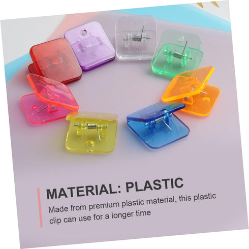 STOBOK 14pcs Transparent Folder Decorative Binder Accessories, Black Metal Paper Clamps for Office Supply