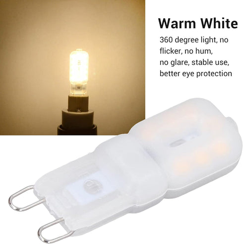 Hyuduo 6Pcs G9 Dimmable LED Light Bulbs, 3W Energy Saving Bi Pin Base for Chandelier and Pendant Lamps