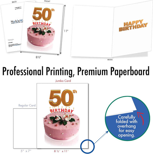 The Best Card Company Jumbo 50th Birthday Greeting Card (8.5 x 11 Inch) - 50 Years Old Celebration