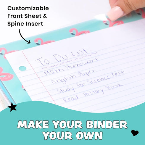 Yoobi 1 Inch Binder Set, 3-Ring Binders with 2 Pockets, Holds up to 220 Sheets, Perfect for School or Office, 4 Pack,