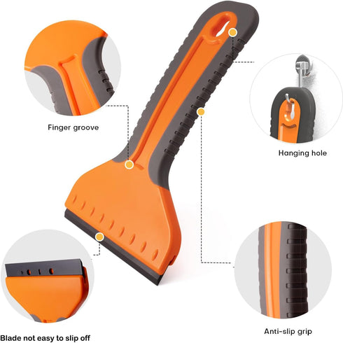 4-inch 2 20 NEWISHTOOL Plastic Razor Blade Scraper, PCS Big Blade Paint Scraper Sticker Remover Scraper Tool with Pcs