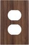 GNIXYUNXI Outlet Covers Dark Walnut Wood Grain 1 Gang Duplex Light Switch Cover